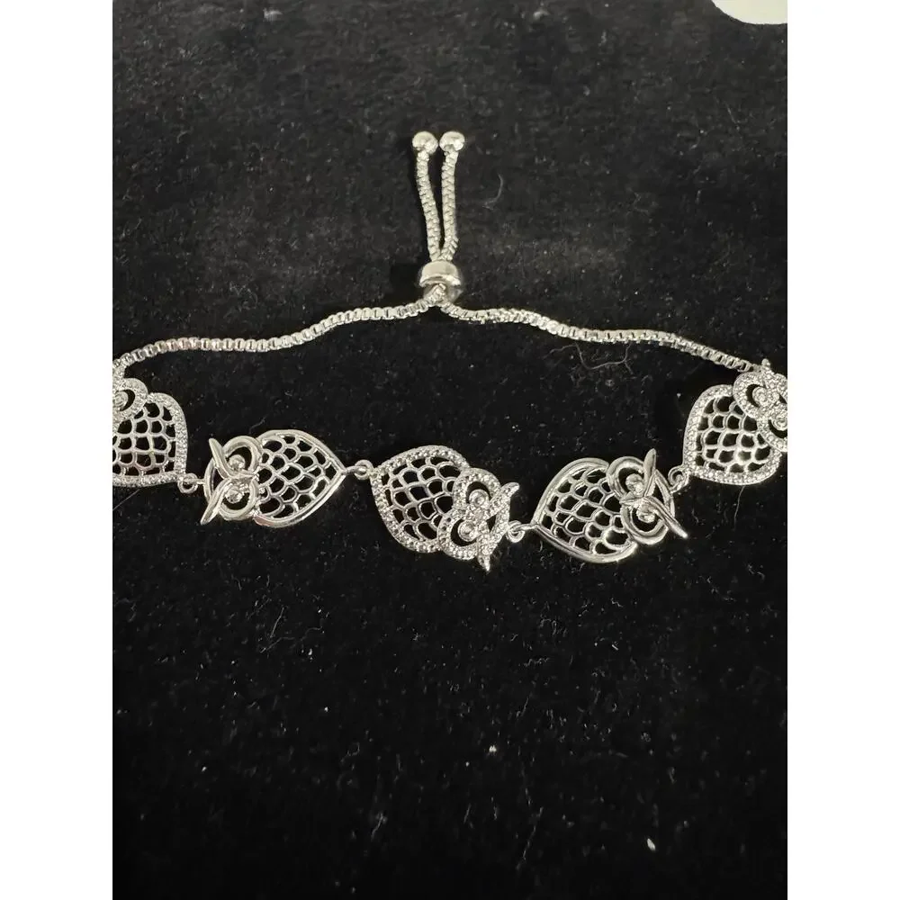 Stunning Set Of Owl Jewelry 2 Pairs Earrings & 2 Bracelets Vintage Unique